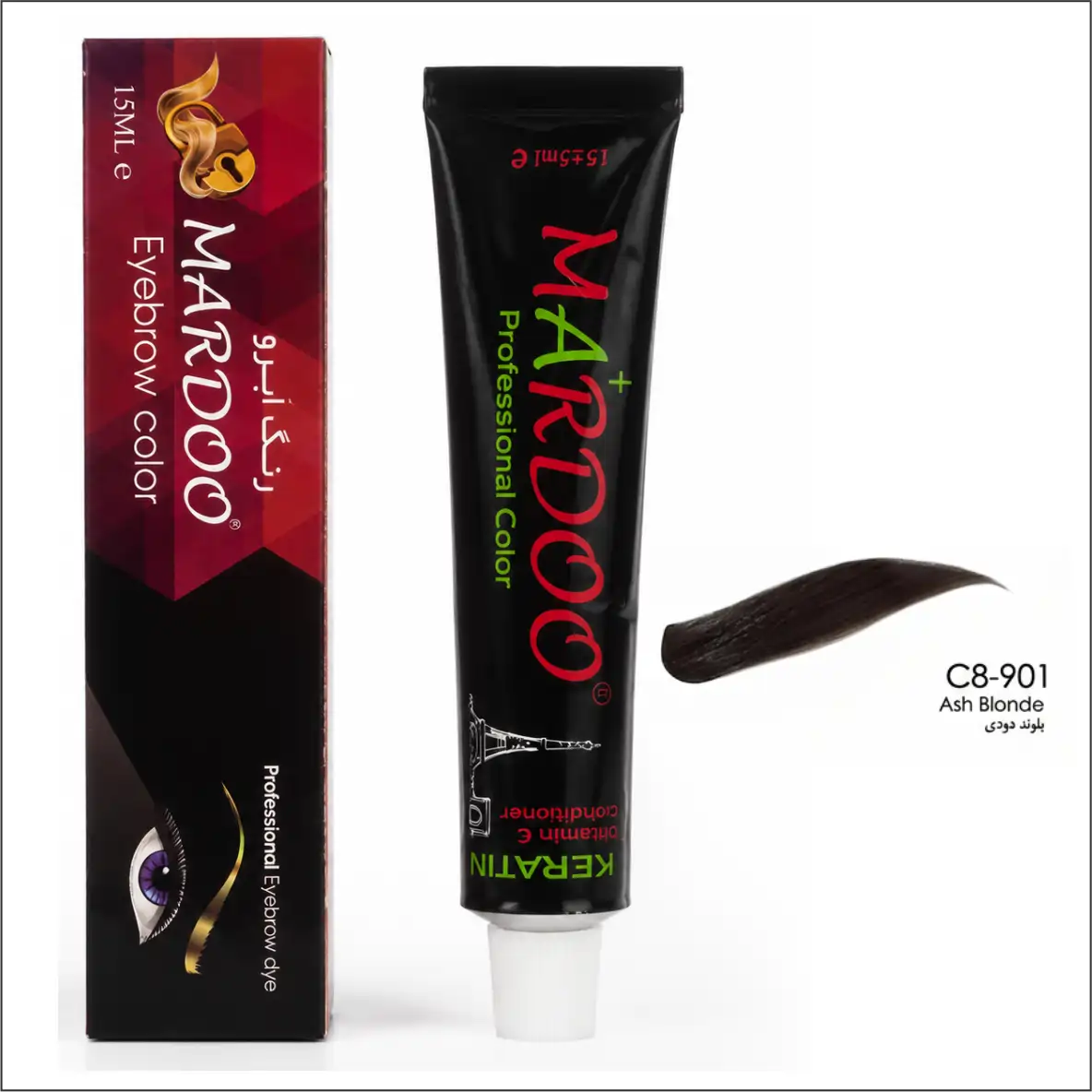 رنگ ابرو ماردو(mardoo) شماره C8-901 رنگ بلوند دودی