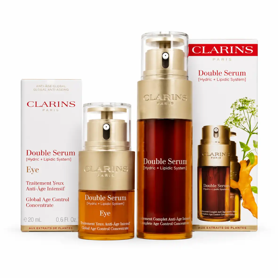 ست دابل سرم دور چشم و صورت کلارنس Clarins حجم 20 میل + 50 میل